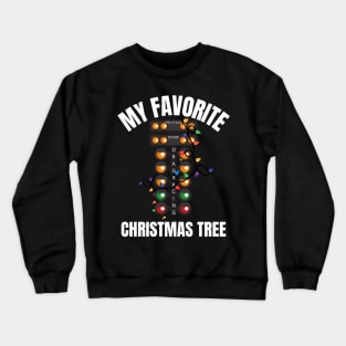 My Favorite Christmas Tree Drag Racer Drag Racing Lights Crewneck Sweatshirt